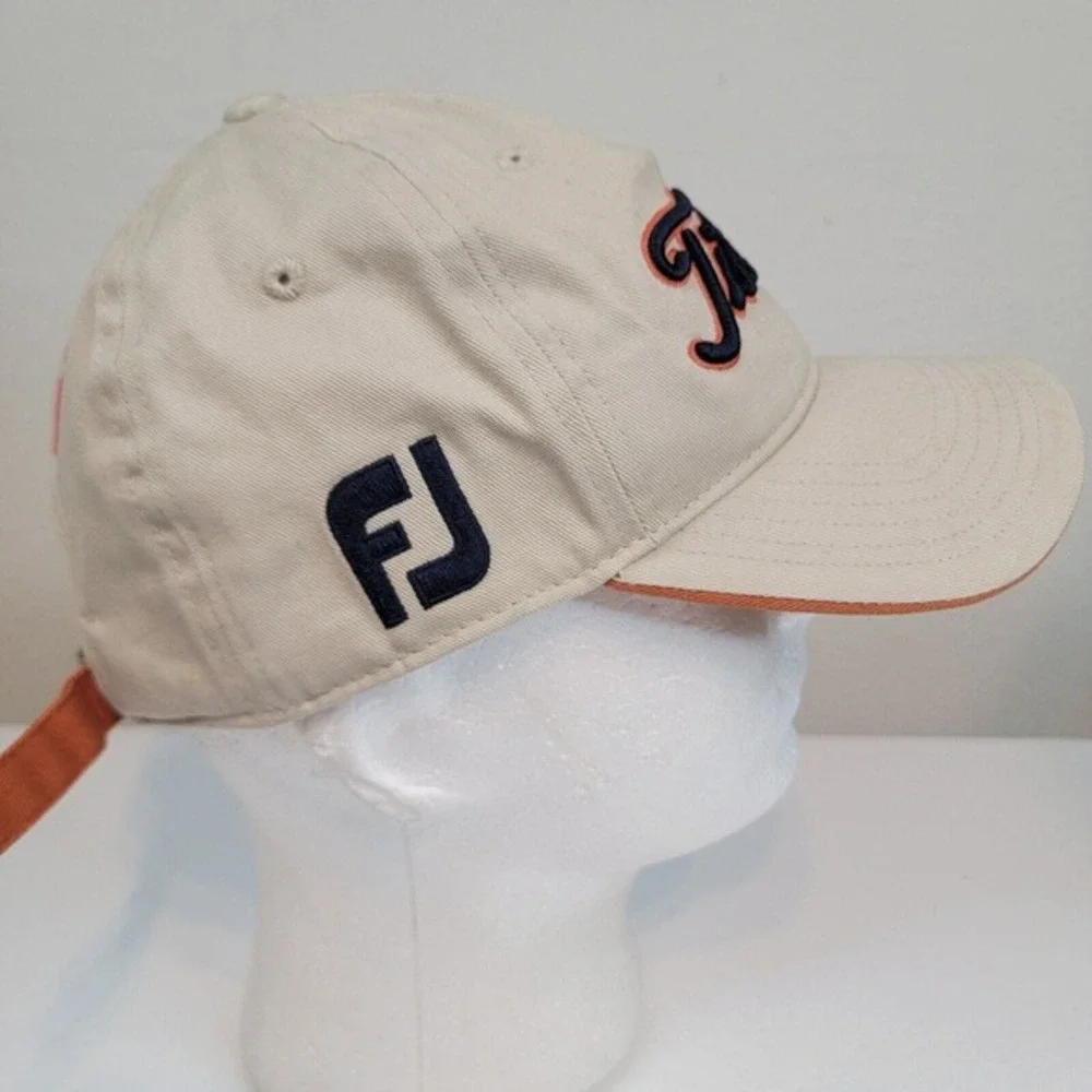 Titleist FootJoy FJ Pro‎ V1 Golf Hat Cap Logo Tan Orange Blue Adjustable